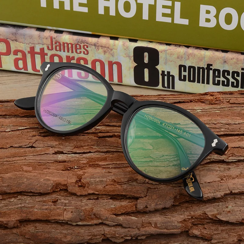 Zerosun круглые очки для мужчин ацетатные Черепаховые студентов винтажные по