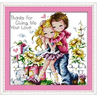 thanks for giving me your love chinese cross stitch kits ecological cotton printed dmc 11ct diy gift christmas decorations gift