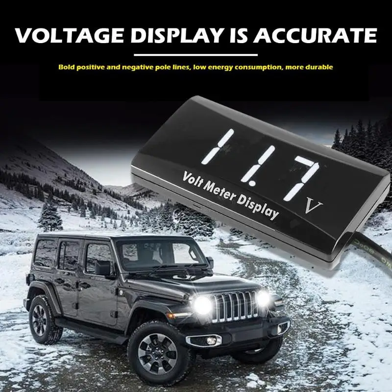 Многофункциональный 12 В светодиодный вольтметр Стабильная производительность