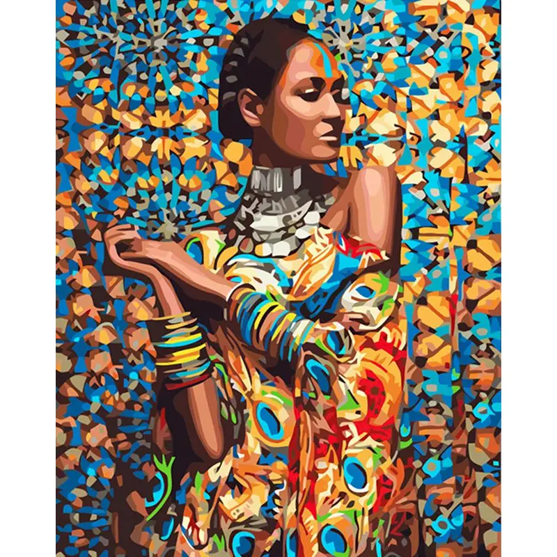 

SELILALI India Girl Figure Painting By Numbers HandPainted Unique Gift For Adults Home Decoration Acrylic Oil Paint On Canvas Cr