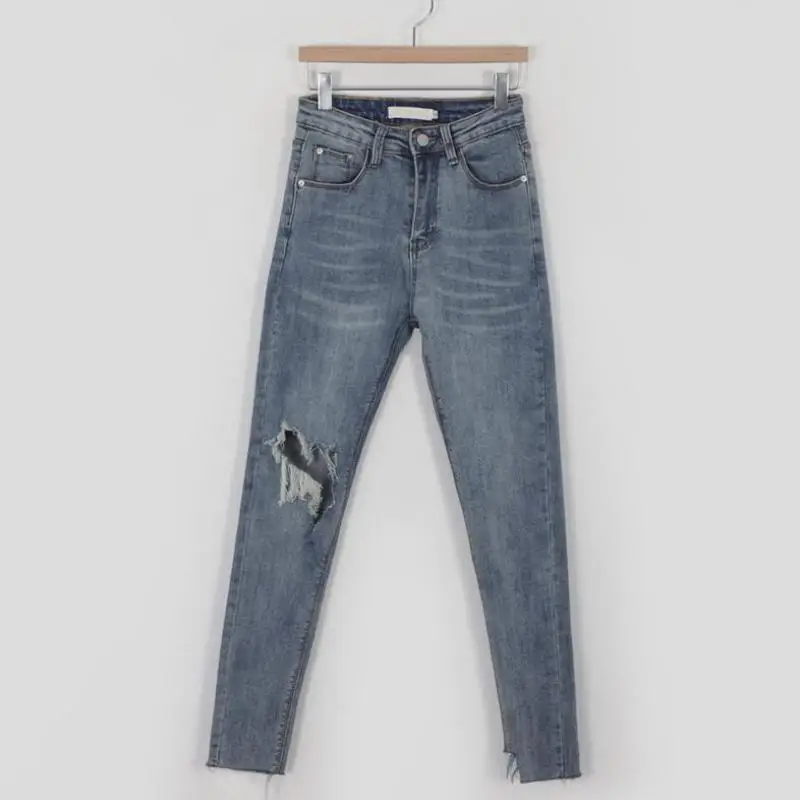 

Genayooa Harajuku Ripped Jeans For Women High Waist Skinny Jeans Women Streetwear Slim Ladies Jeans Trousers Denim Korean Style