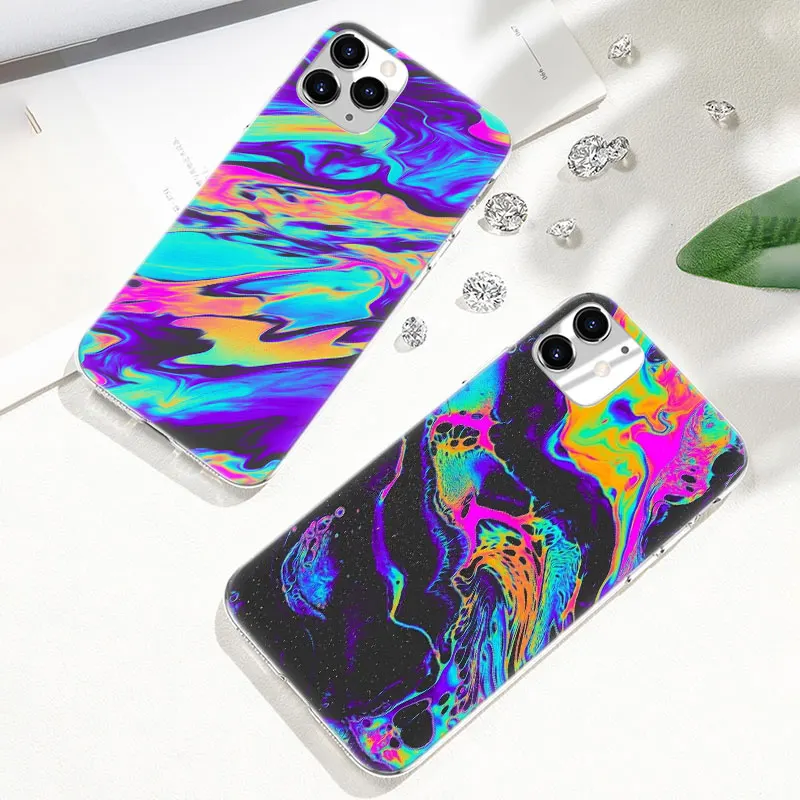 Модный мягкий силиконовый чехол с психоделическим рисунком для Apple iPhone 11 Pro XS Max X XR