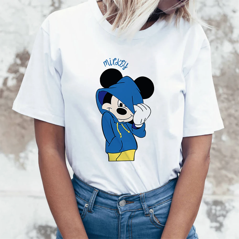 

Fashion Mickey Mouse Graphic Print Women T Shirt New Disney Summer Lady Tops Casual O-Neck Short Sleeve T-Shirts Female Clothes