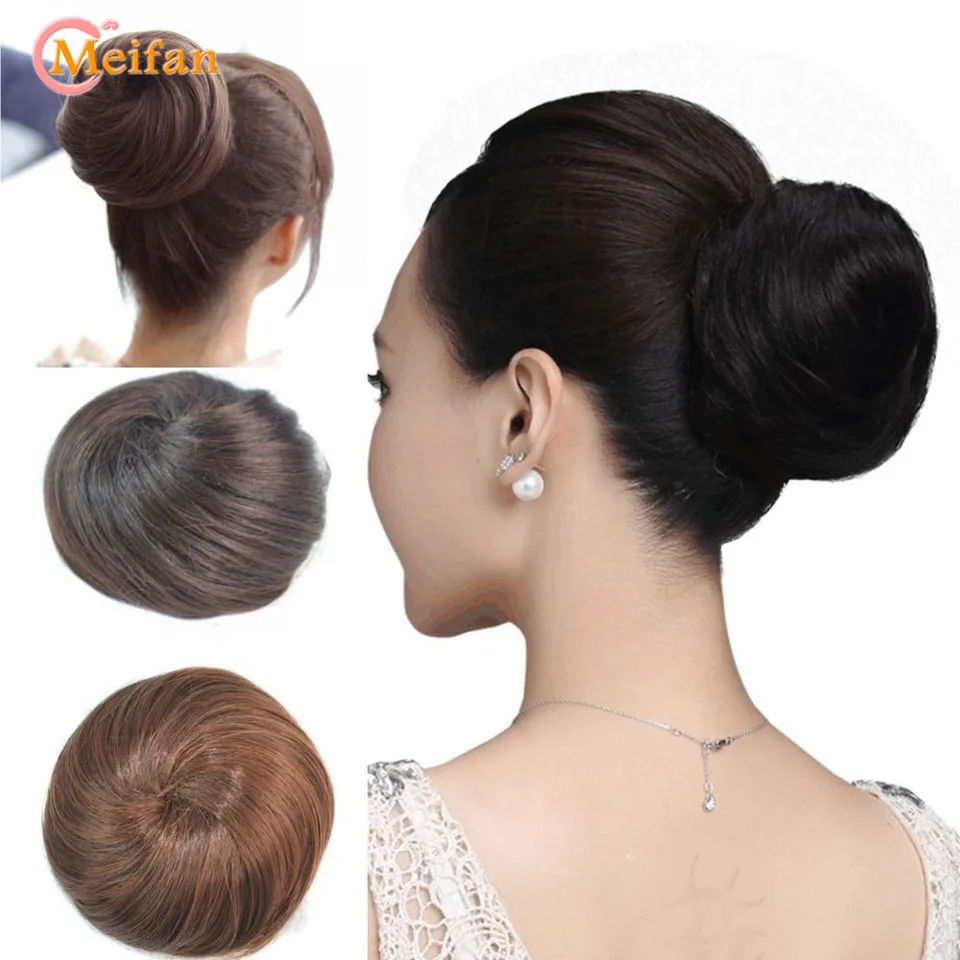 MEIFAN Женская Синтетическая прямая пончик шиньон эластичная резинка на шнурке