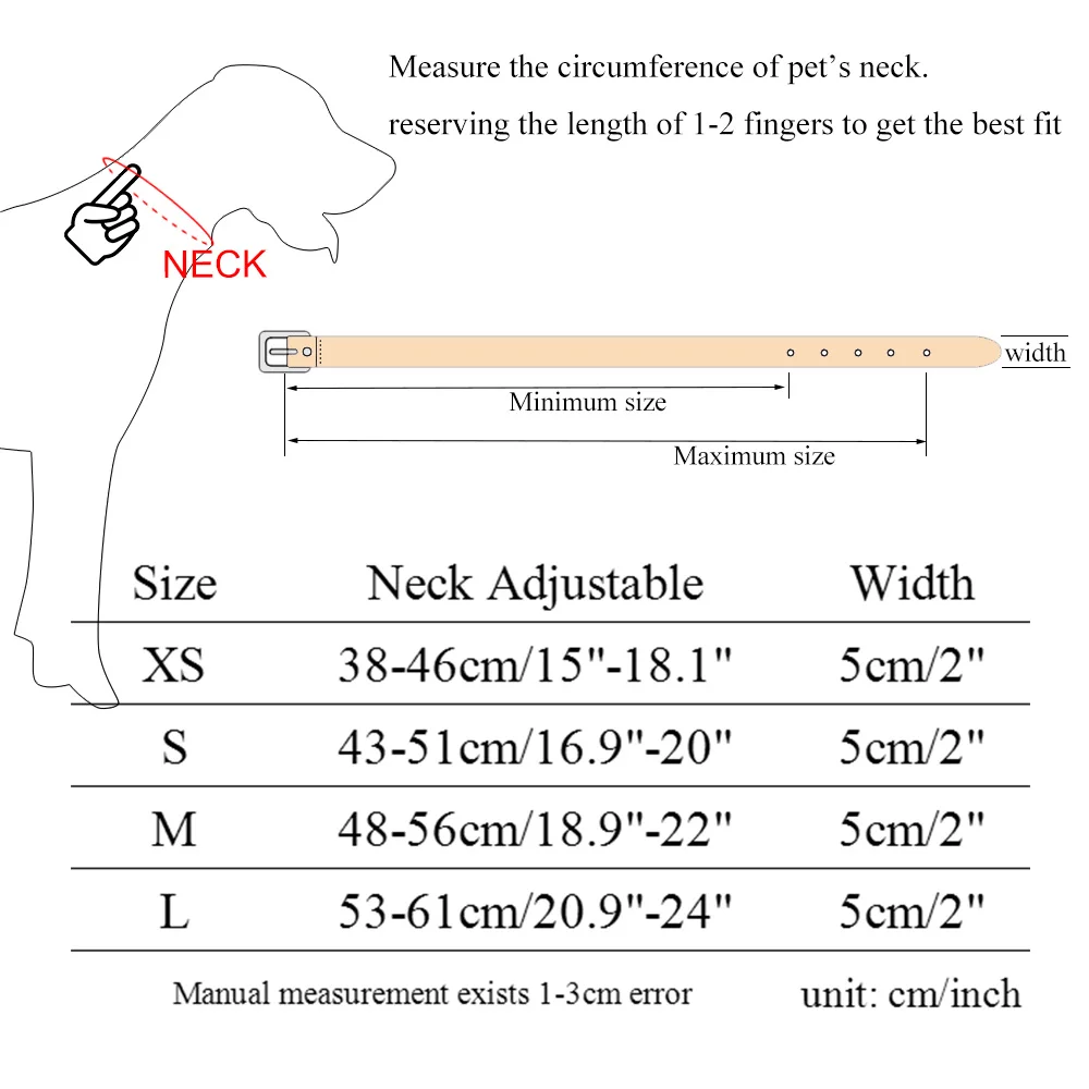 Ошейник для собак из искусственной кожи со стразами и заклепками регулируемый