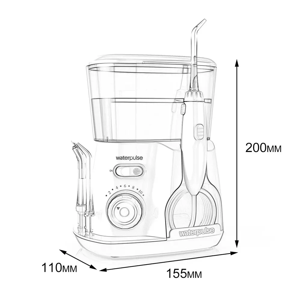 

Waterpluse Oral Irrigator Wash Tooth Water Jet Pick Floss Teeth Flosser Hydro Set 800ML Capacity Tooth Cleaner