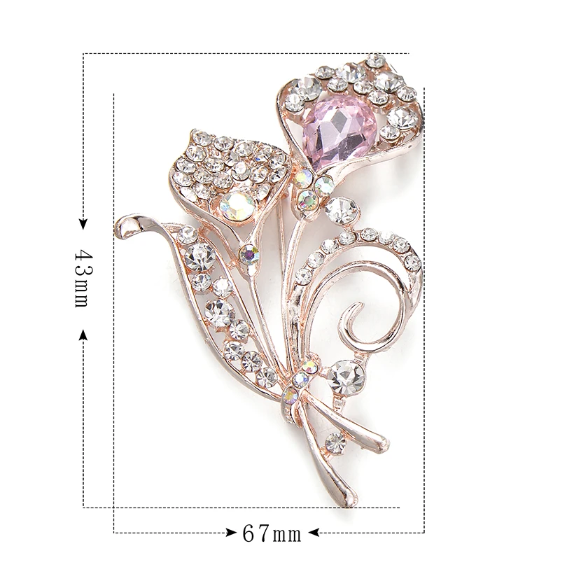 Женская винтажная брошка IYOE в современном стиле с кристаллами виде