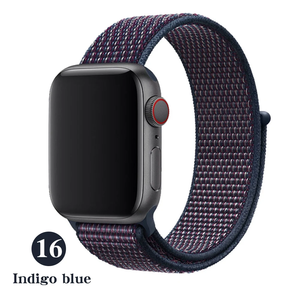 Indigo blue Ремешок для Apple Watch серии 5 4 iwatch 42 мм 38 мм 44 мм 40 мм correa Apple Watch ремешок 321 аксессуары для умных часов браслет - Цвет ремешка: Indigo blue