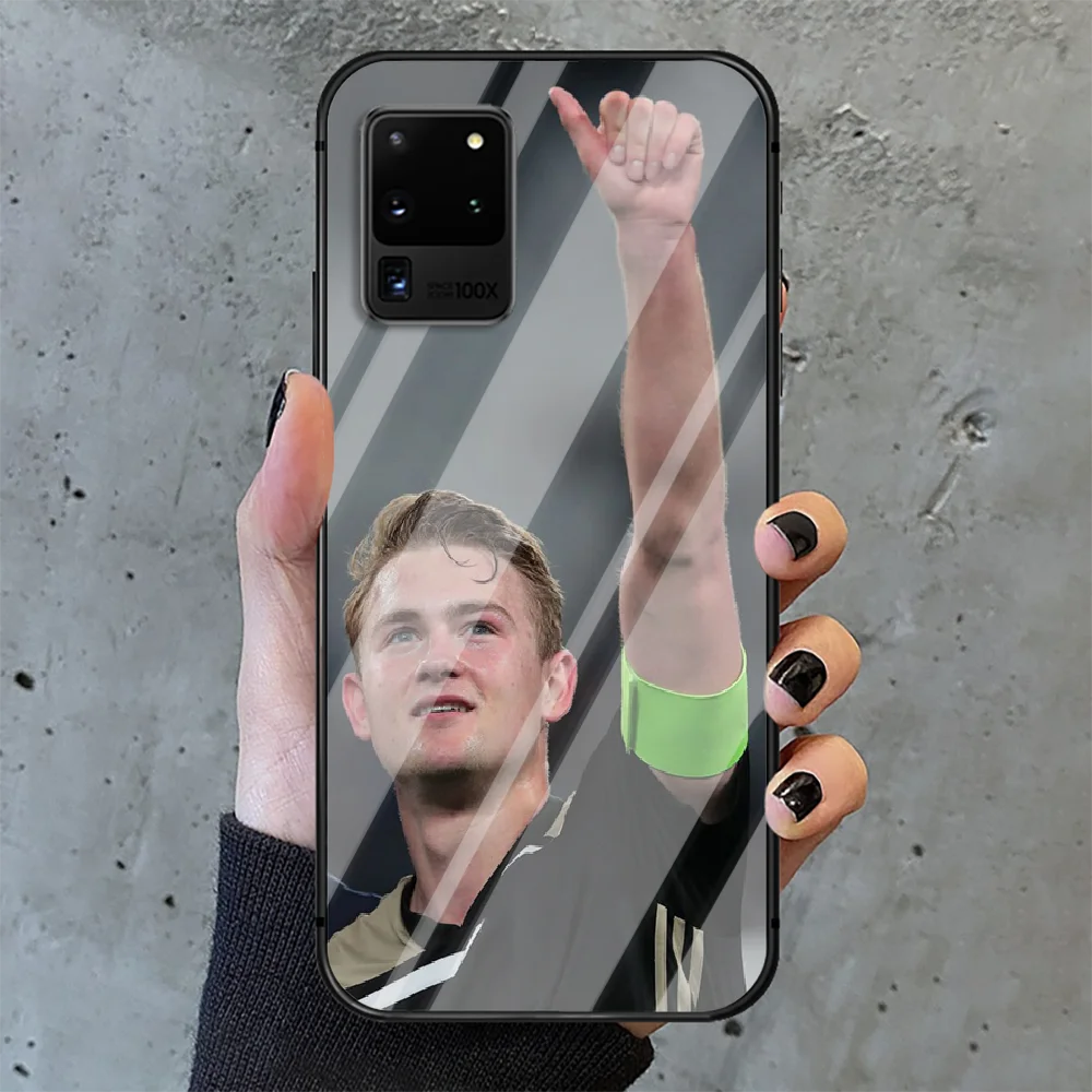 

Matthijs de Ligt Phone Tempered Glass Case Cover For Samsung Galaxy S Note 5 6 9 10 10E 20 21 FE Plus Uitra Silicone