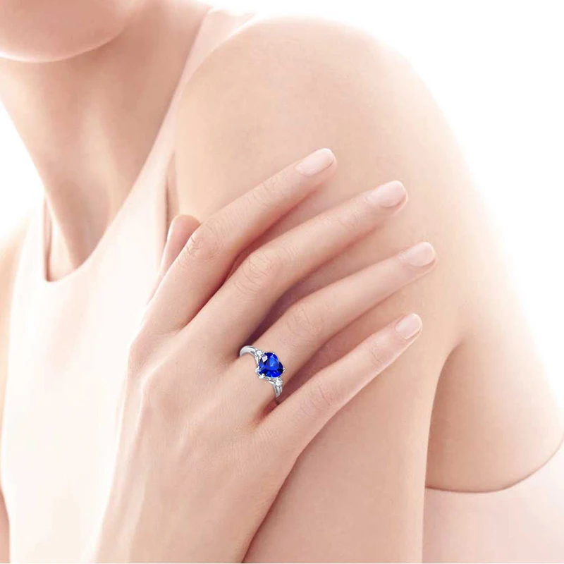 Кольцо S925 с сапфиром ювелирные изделия кольца любовью 925 карата подлинное