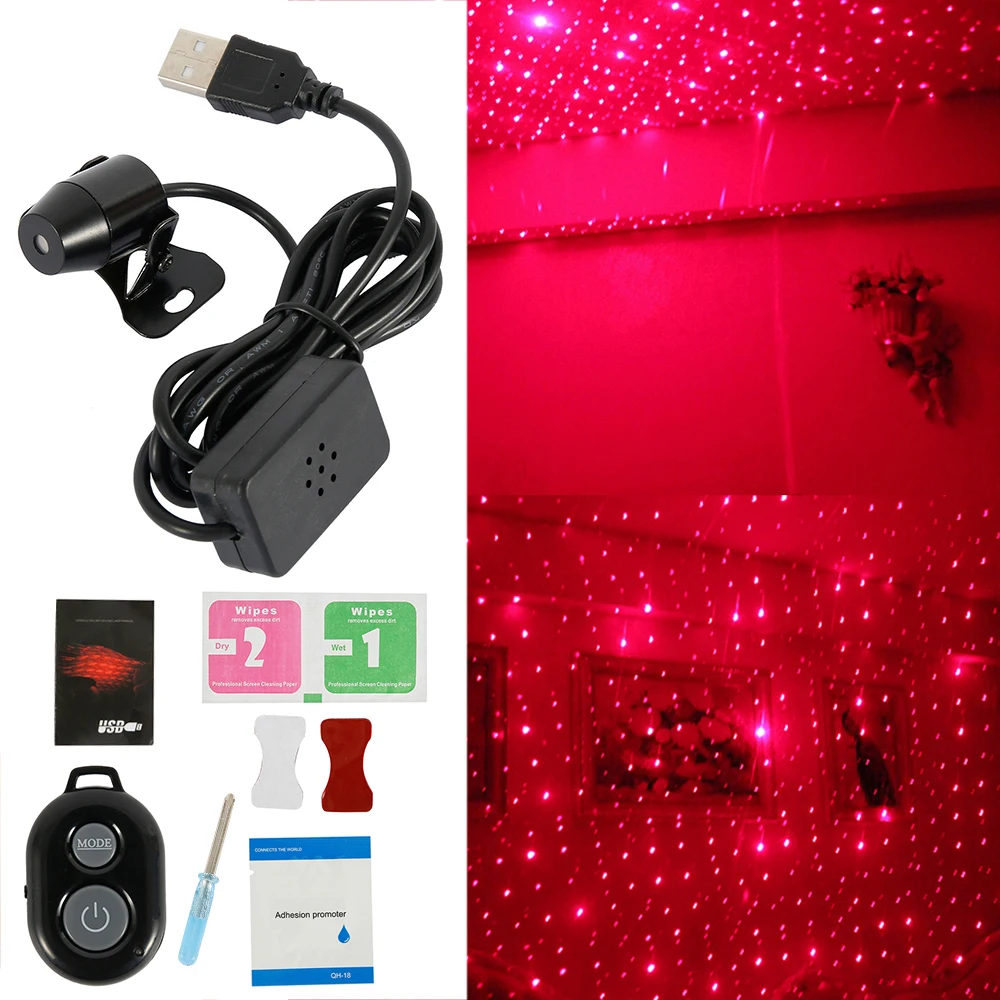 Автомобильная атмосферная окружающая звезда света RGB Красочная музыкальная