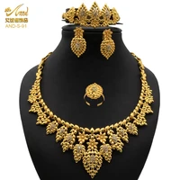 bridal dubai gold jewelery set ethiopia nigerian wedding womens african luxury indian 24k necklace ring earrings accessories