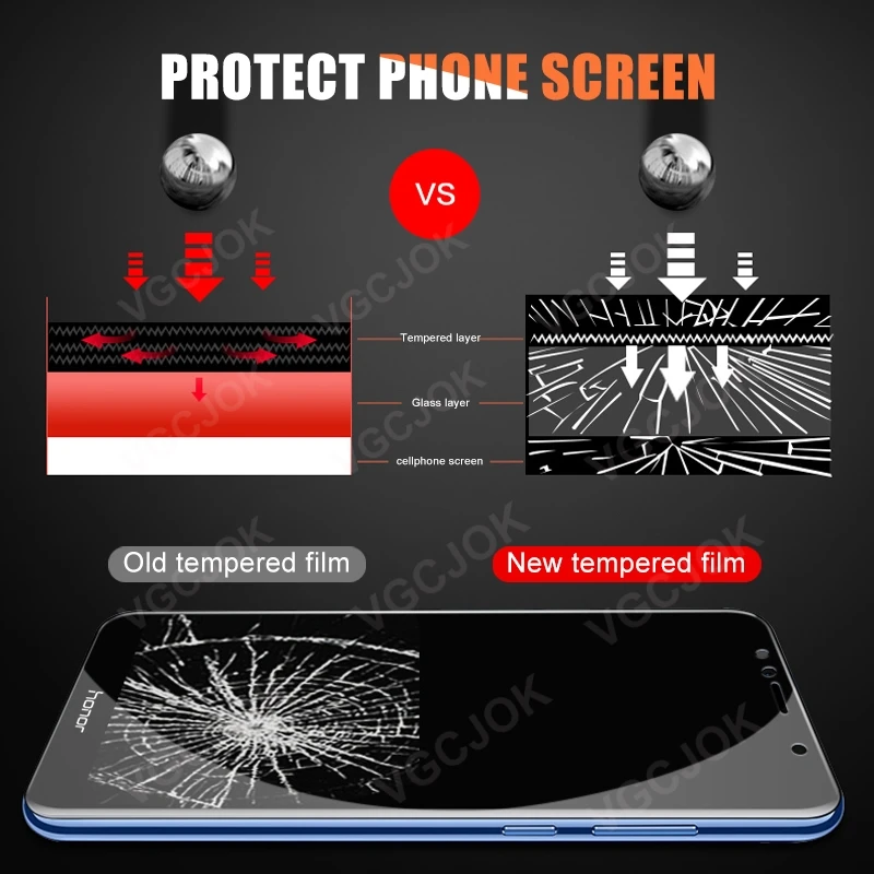 

9H HD Protective Glass For Huawei Honor 8 9 10 Lite 7A 7C Pro 7X 7S Tempered Screen Protector 8X 8A 8S 8C Anti-Burst Glass Film