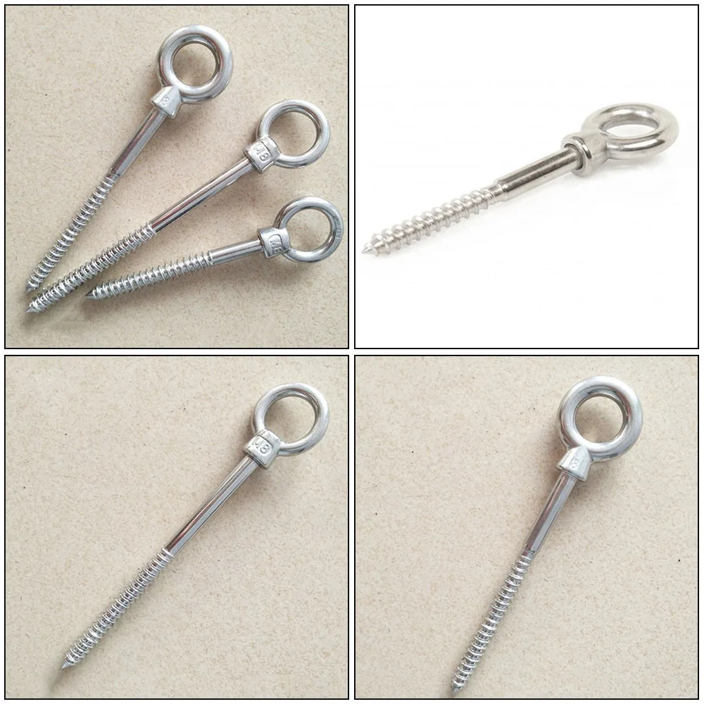 

4pcs Stainless steel Eye Hooks Screw Eyes for Fixing Swing Hammock Boxing Bag