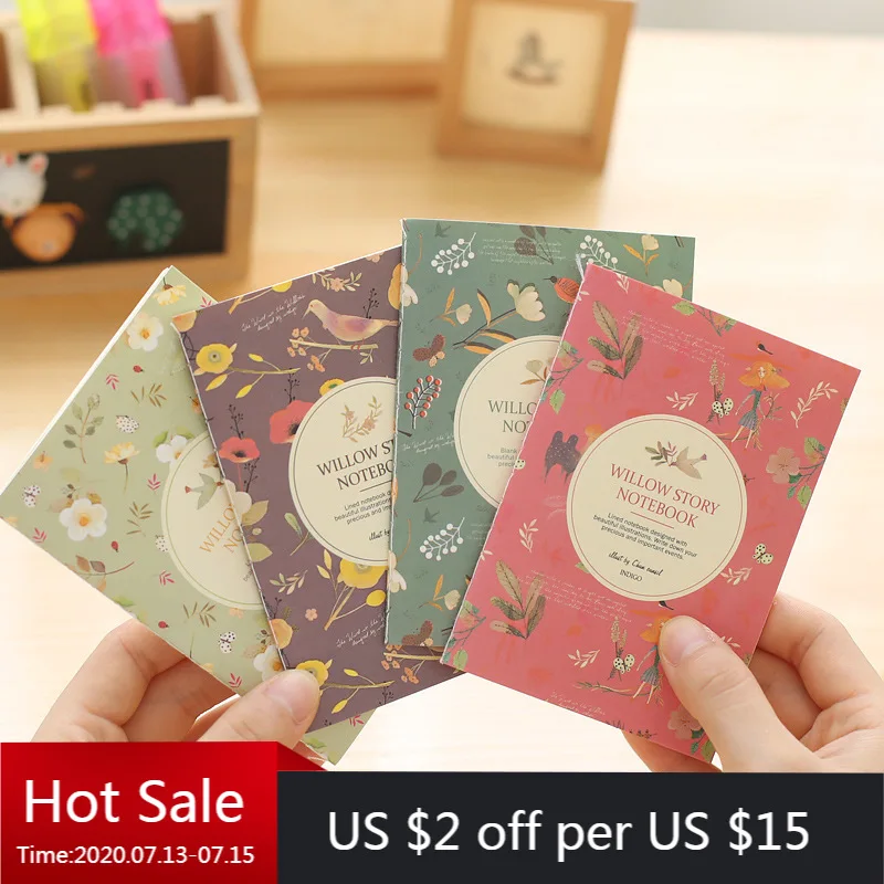 

20 Pcs Wholesale Korean Flower and Bird Pockets 12*8.5cm Memo Pad Notebook Korean Stationery, New Style Stationery School Tools