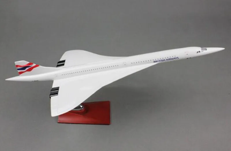 British 47 см 1:124 самолет Concorde Air Франция британская авиация один пассажирская авиакомпания модель пластиковая Смола самолет для сбора дисплей - Цвет: British