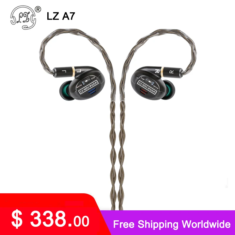 

2021 LZ A7 In Ear Earphone 1 Dynamic+4BA+2Piezoelectric Ceramics Driver Hybrid 7 Unit HIFI IEM Replaceable Tuning Switch MMCX A6