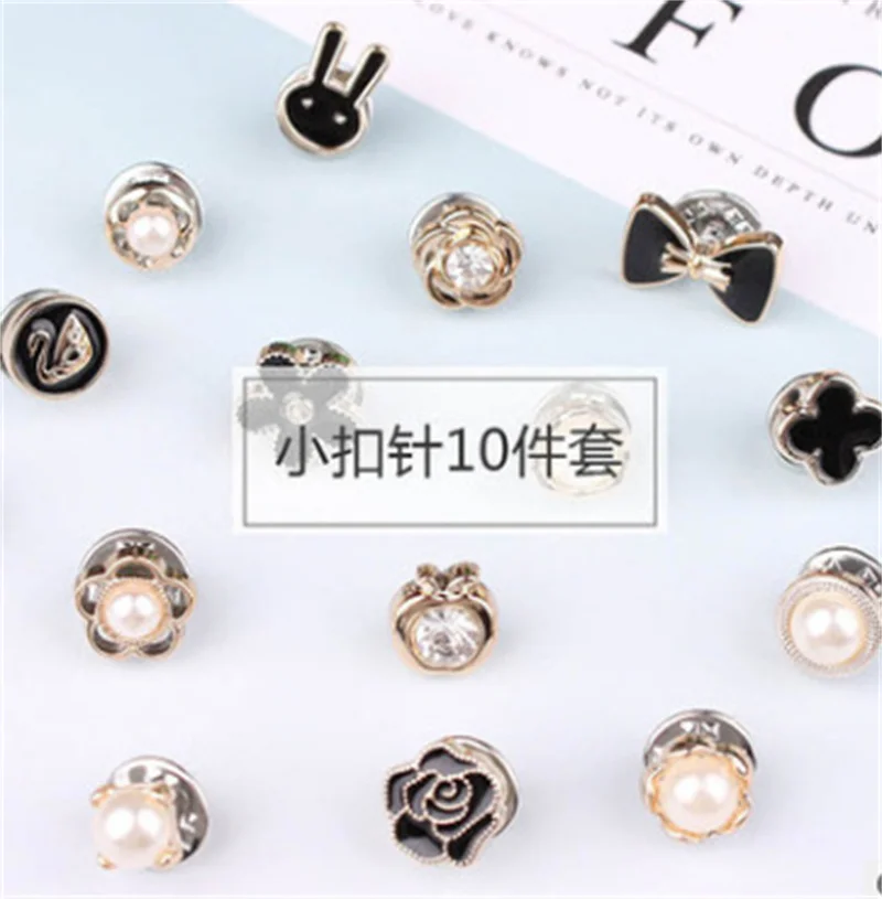 Cute Practical Anti-glare Brooch Dress Neckline Pearl Pin Clothes Fixed Brooch Women Girl Fashion Jewelry Accessories images - 6