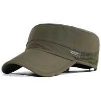 summer mesh outdoor sport quick drying military caps men breathable cadet army cap flat top hat cycling running cap baseball cap