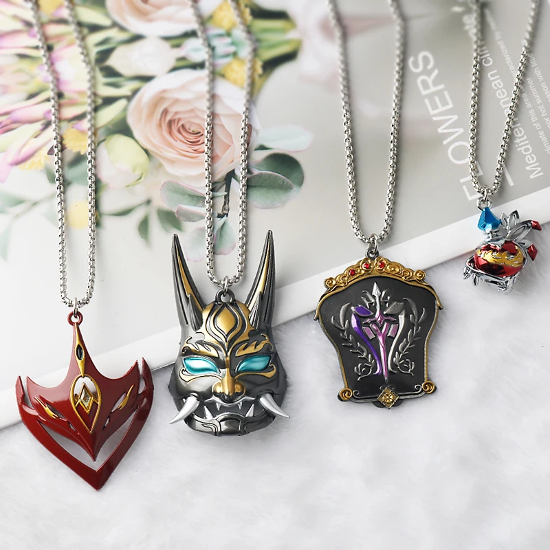 

Genshin Impact Cosplay Yasha Xiao Mask Pendant Necklace Women Men Jewelry Prop