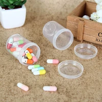 6pcs portable mini sealed small pill cases protein powder divided bucket not leaking potion bottle transparent plastic pp bottle