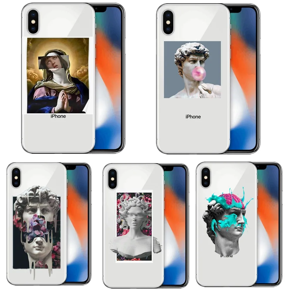 Чехол с забавной винтажной статуей Дэвида из мягкого ТПУ и силикона для iPhone11 11Pro