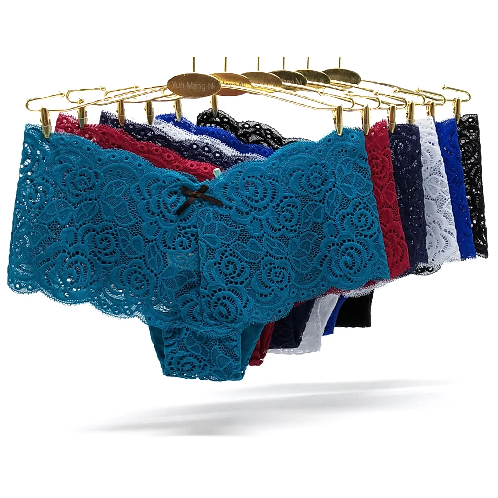 

Ladies Sexy Boyshort Lace Panties Women Pack Lingerie Transparente 2021 New Fashion Culotte Femme Underwear Female Low Waist