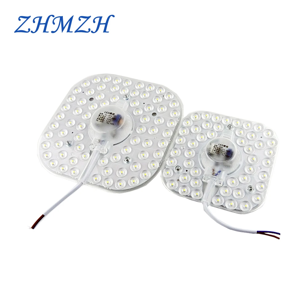 ZHMZH 10 шт./лот светодиодный модуль, Запасной источник света, квадратные модули, панель лампы для потолочных светильников, Белый 220 В, 12 Вт, 18 Вт, 24 Вт, 36 Вт