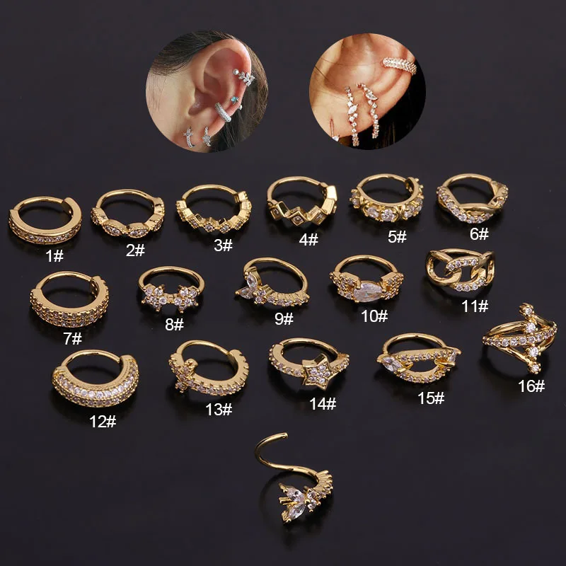 1PCS Women Man Nose Ring Stainless Steel Nose Piercing Fake Piercing Pircing Body Jewelry Helix Cartilage Tragus Ring