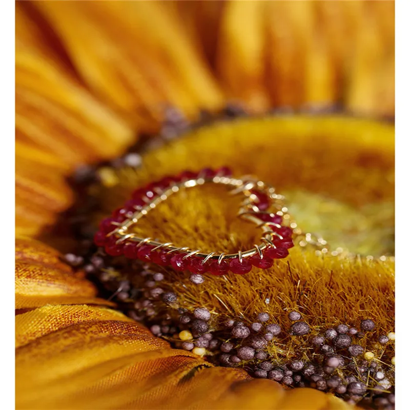 DAIMI Faceted Ruby Pendant Female gemstones Genuine Yellow 14K Gold Injection Necklace For Girlfriend Gift | Украшения и