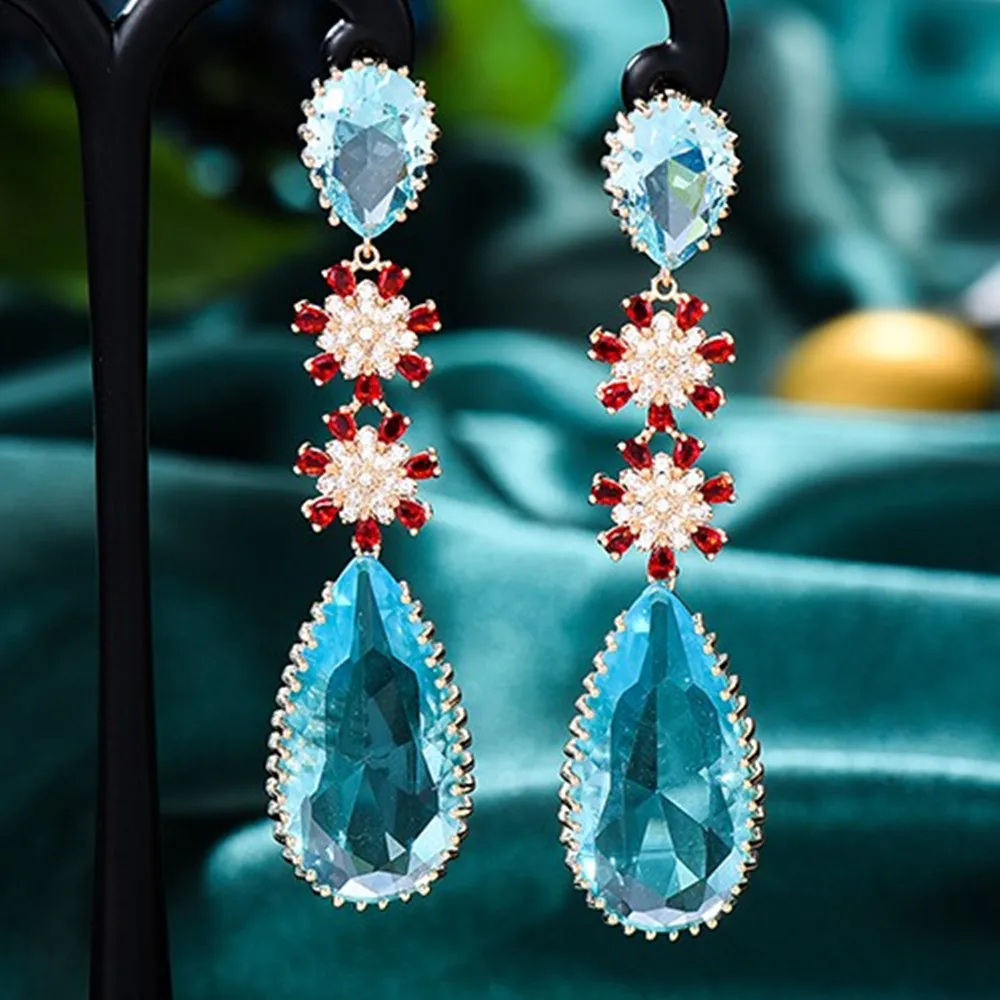 

Роскошные романтичные милые серьги-подвески в виде капли воды blлацетта для женщин и девушек, повседневные геометрические серьги в нигерийс...