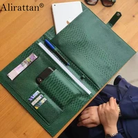 alirattan hot sale ostrich snake pattern business folder fashion high quality briefcase book folder briefcase case folding bag