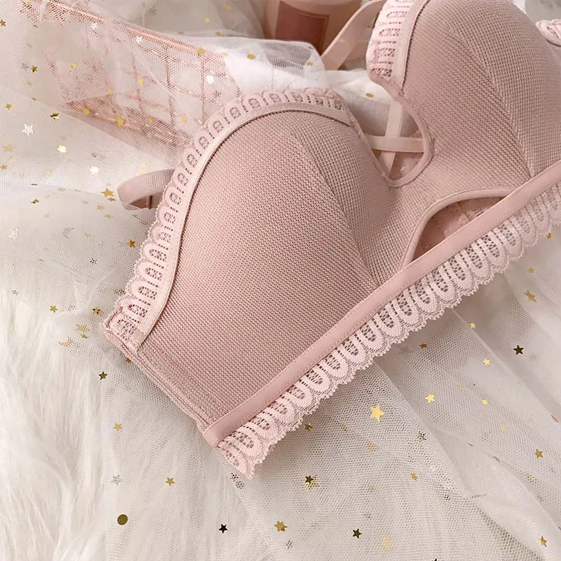 Комплект женского кружевного нижнего белья Roseheart бюстгальтер без косточек с