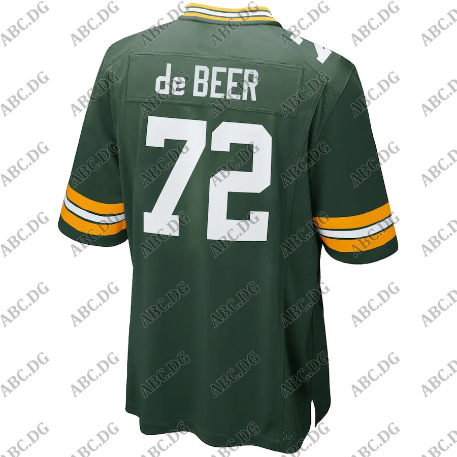 

Customized Stitch American Football Jersey Men Women Kid Youth Green Bay Gerhard de Beer Green Game Jersey