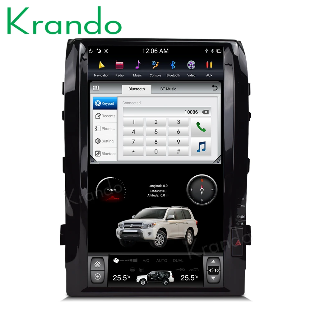 Автомобильный GPS экран Krando android 9 0 4 Гб 32 ПЗУ 16 &quot вертикальный Tesla style для Toyota Land