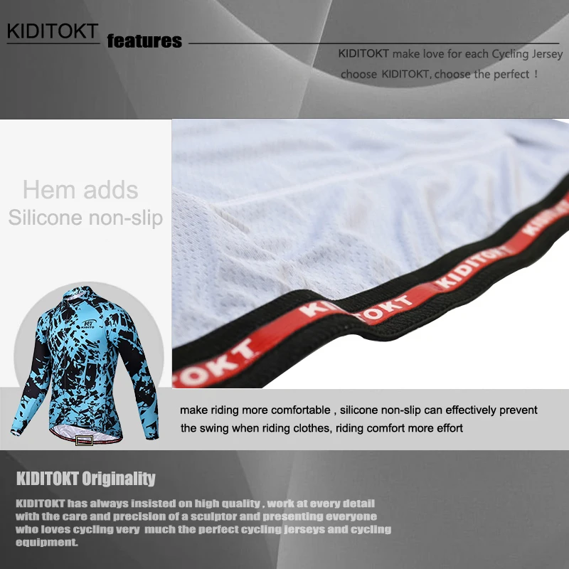 

KIDITOKT 100% Polyester Anti-Sweat Cycling Jerseys Spring Mountain Bike Cycling Clothing Breathable MTB Bicycle Cycling Clothes