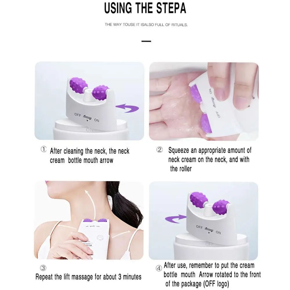 

1pcs Nicotinamide Beauty Neck Cream Double Scroll Wheel Reduce Neck Wrinkles Lifting Firming Moisturizing V-shaped Massage 120g