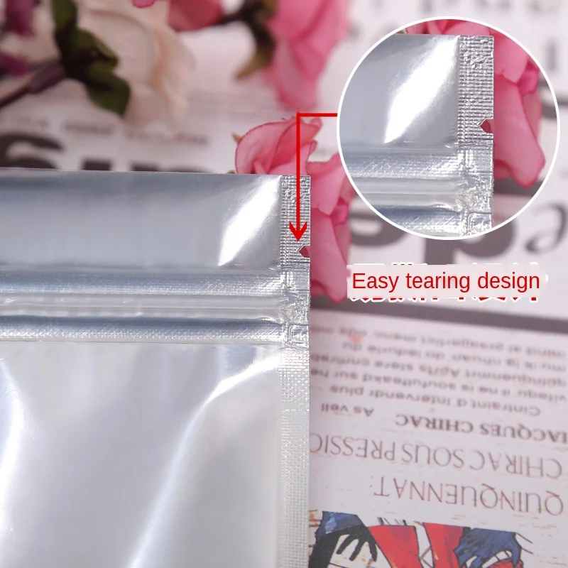 Прозрачный Алюминий Фольга сумка посылка сумочки серебристой расцветки Ziplock