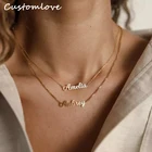 Модные Двухслойные ожерелья с именем для женщин, индивидуальные украшения, персонализированное ожерелье с именем, чокер, подарки для любимых