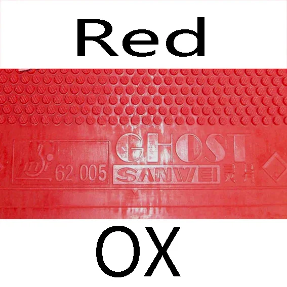 Red OX Sanwei Ghost Половина Длинные выпуклости из настольный теннис пинг-понг резина(резиновый без губки) список подлинный Красный - Цвет: Red OX