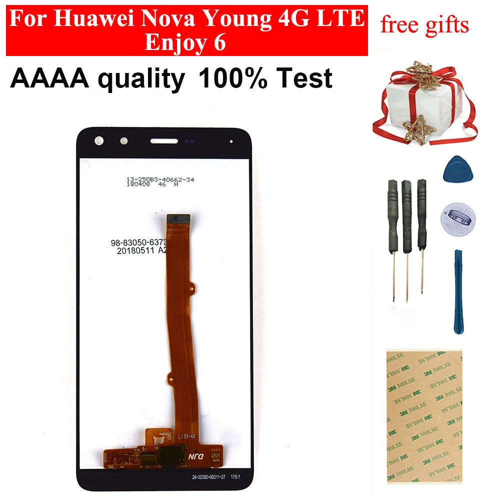 

For Huawei Nova Young 4G LTE / Y6 2017 / Y5 2017 MYA-L11 MYA-L41 Enjoy 6 Touch Screen Sensor + LCD Display Monitor Assembly