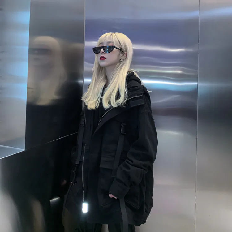 Куртка женская джинсовая оверсайз в стиле Харадзюку уличная одежда из денима с