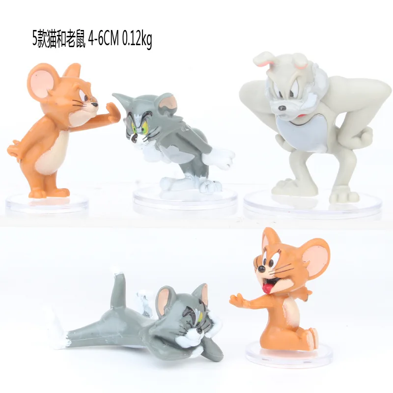 

5 pcs/set 5.5cm Cartoon Tom & Jerry Cat and Mouse Mini PVC Figures Kids Toys Dolls Christmas gift