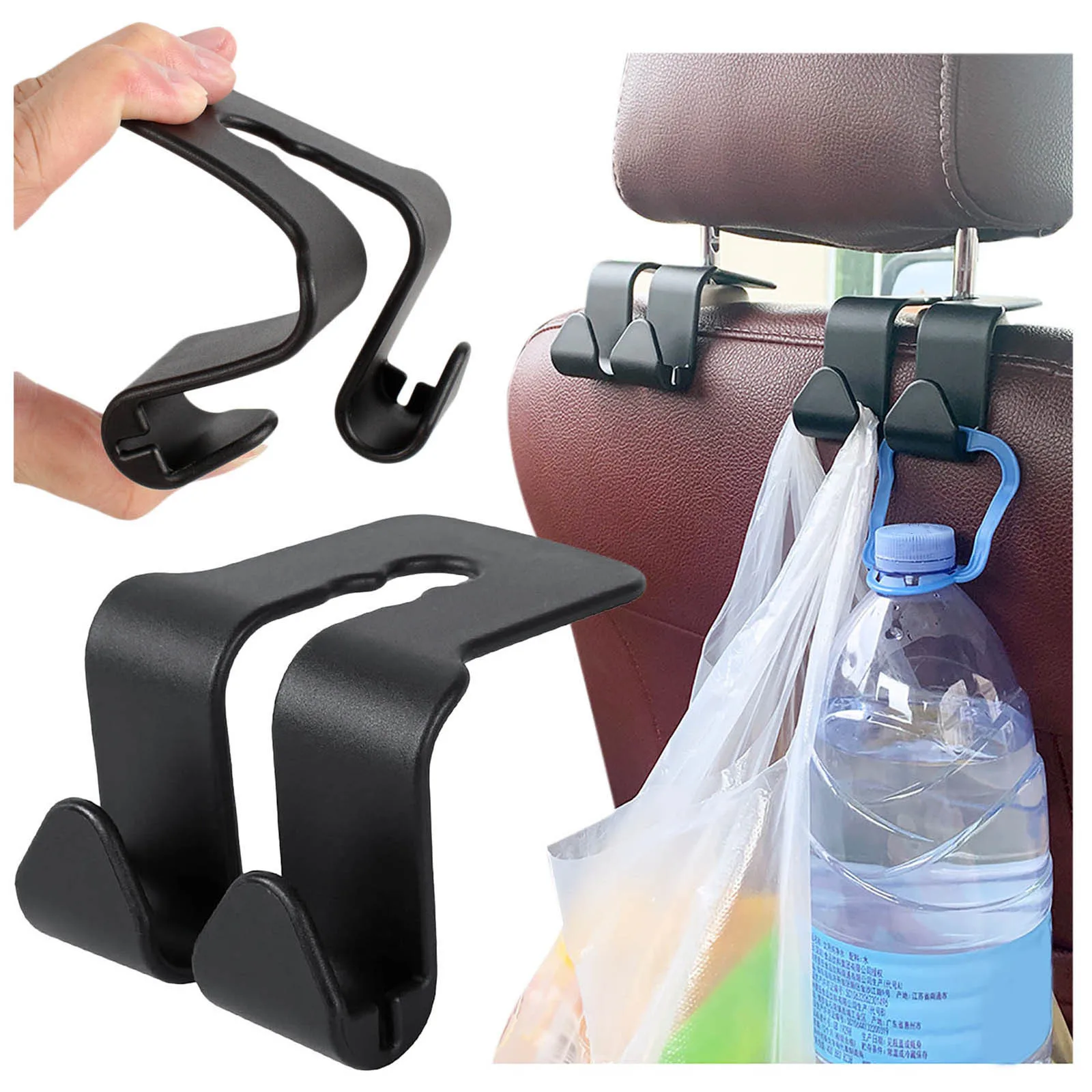 1/2pcs Universal Car Headrest Back Seat Hook Seat Hanger Vehicle Organizer Holder for Handbags Purses Coats and Grocery Bag L*5