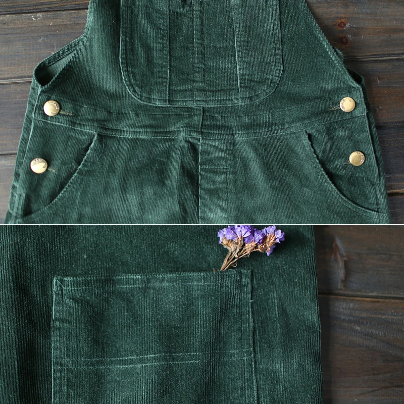

NINI WONDERLAND Spring Autumn Cotton Corduroy Overalls Pants 2021 Women Solid Vintage Retro Pants Female Loose Casual Trousers