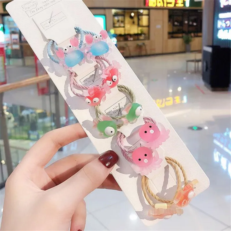 3 New Cute Crown Star Quicksand Scrunchies Children Girls Kids Elastic Hair Rubber Band Accessories Tie Hair Ring Rope Holder - Color: 3