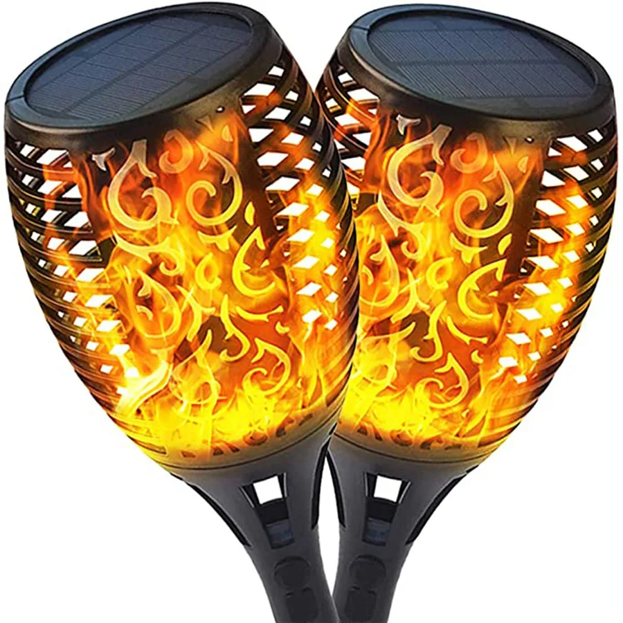 

Upgraded Solar Lights Outdoor Waterproof Solar Torch Light with Flickering Flame 96 LEDs Landscape Path Light For Garden Patio