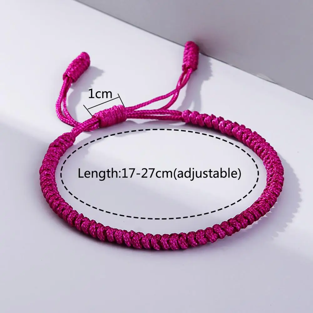 16 стилей сплошной цвет ручной работы тканый браслет из нейлоновой веревки для