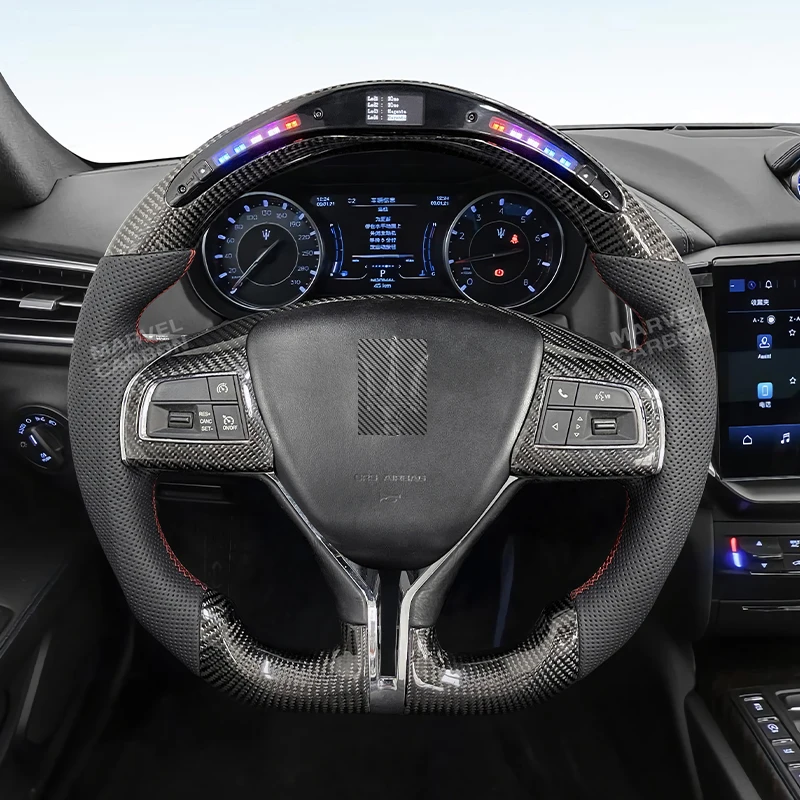 

100% реальное углеродное волокно, светодиодный фонарь, рулевое колесо для Maserati ghiдоступ, дисплей MC
