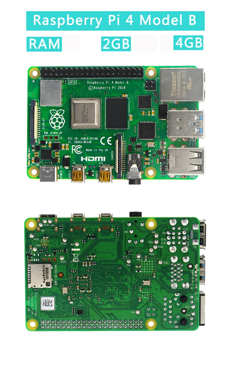 Raspberry Pi 4 Модель B 2 8 ГБ ОЗУ дополнительно 32 64 128 чехол для SD карты вентилятор